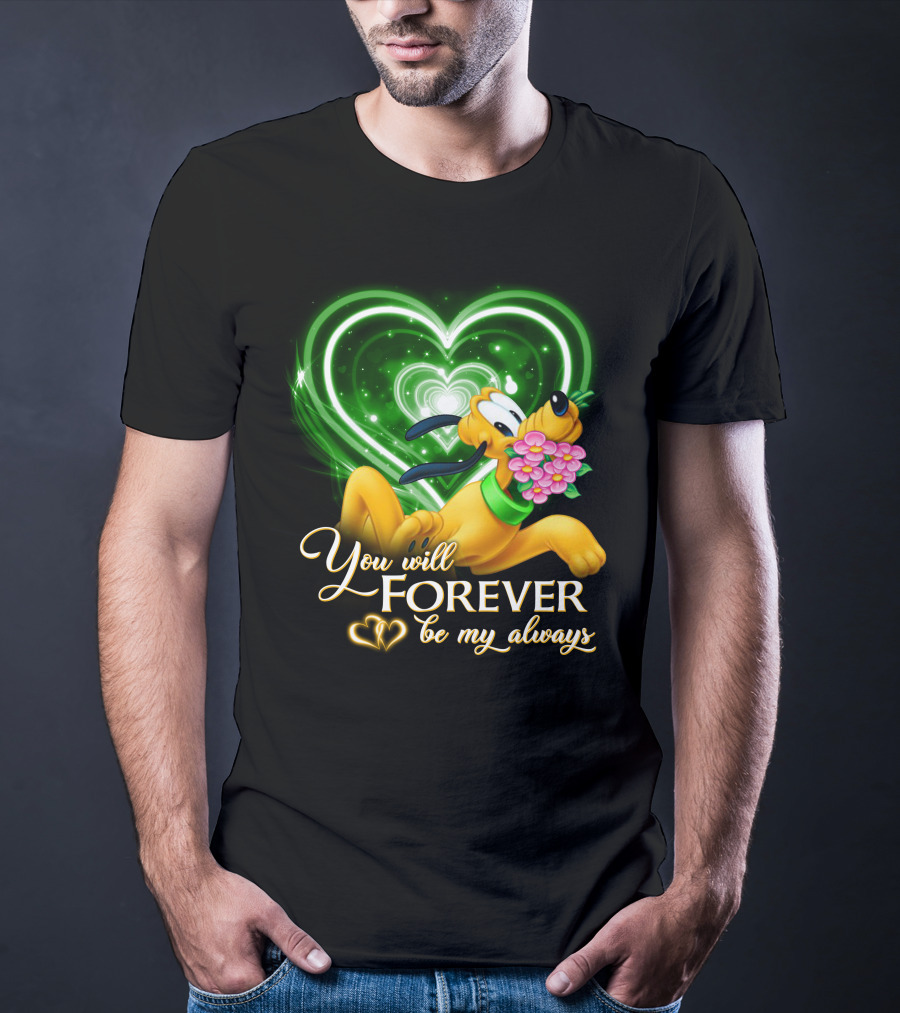 Pluto You Will Forever Be My Always Hearts And Flowers T-Shirt