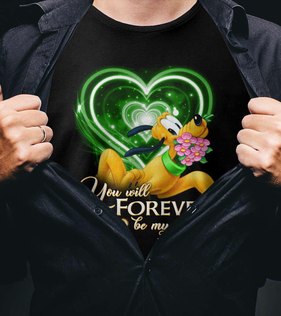 Pluto You Will Forever Be My Always Hearts And Flowers T-Shirt