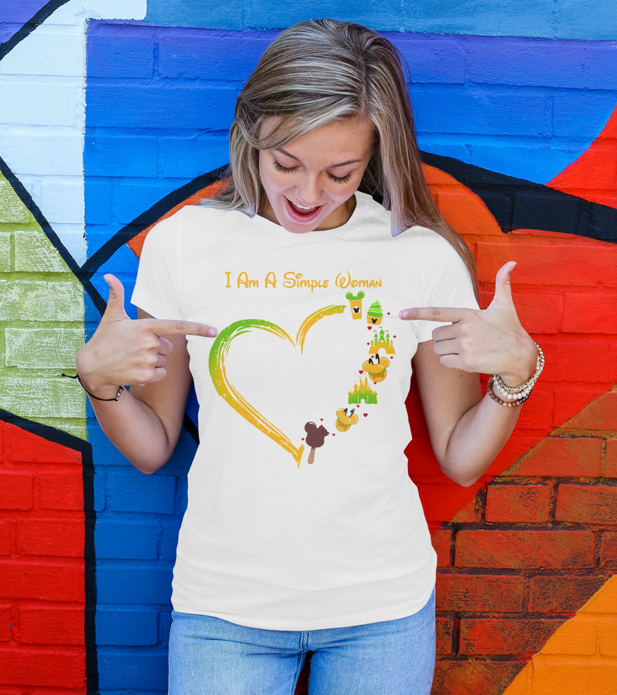 I Am A Simple Woman Heart Mouse Ears Ice Cream Castle T-Shirt