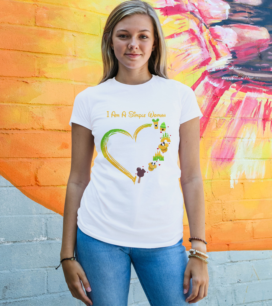 I Am A Simple Woman Heart Mouse Ears Ice Cream Castle T-Shirt