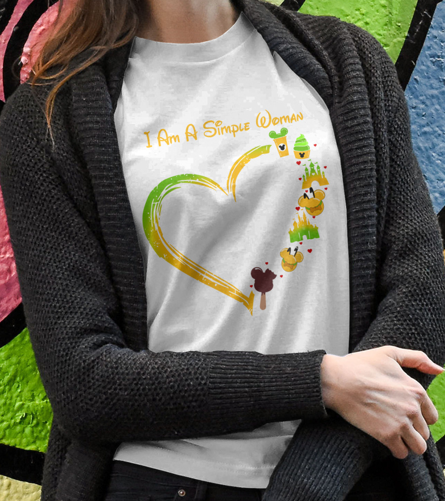 I Am A Simple Woman Heart Mouse Ears Ice Cream Castle T-Shirt