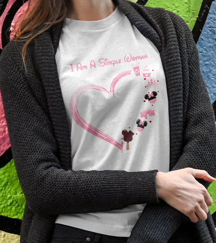 I Am A Simple Woman Coffee Castle Minnie Ears T-Shirt