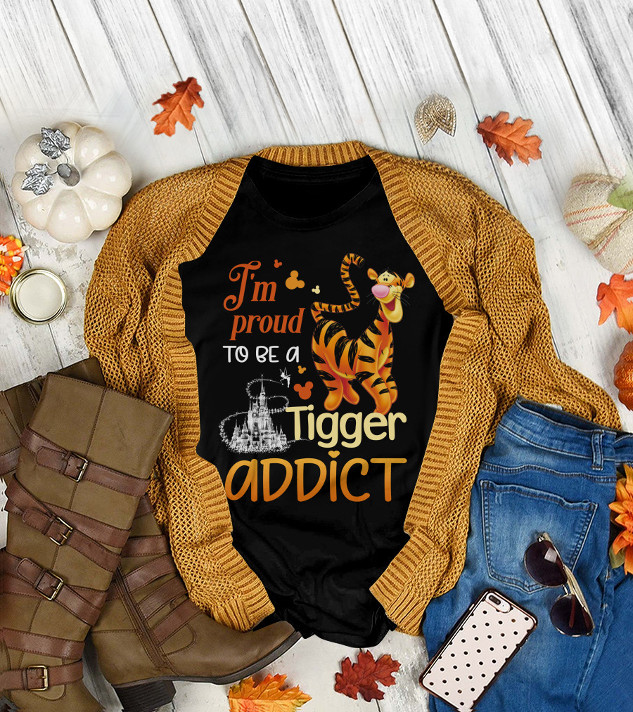 I'm Proud To Be A Tigger Addict Disney Castle T-Shirt