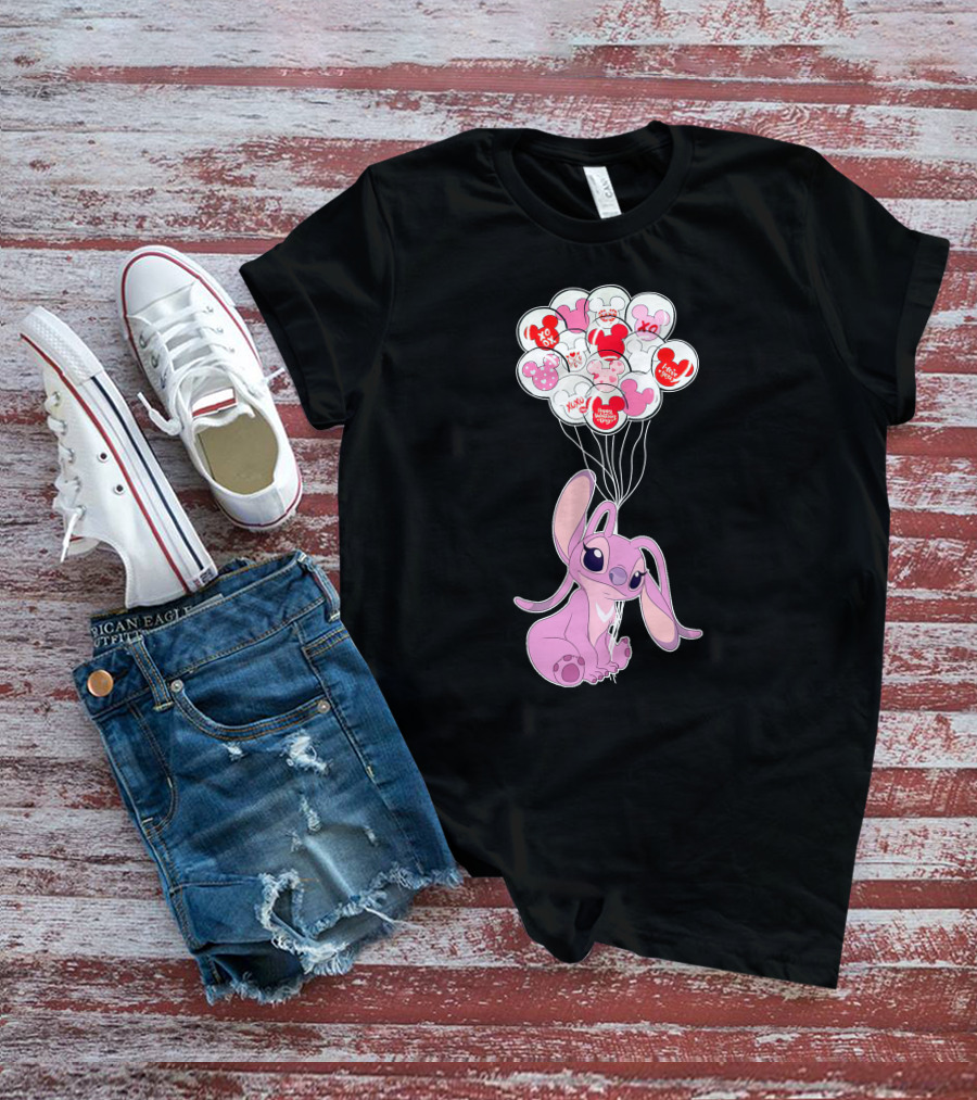 Angel Valentine's Day Balloons And Hearts T-Shirt