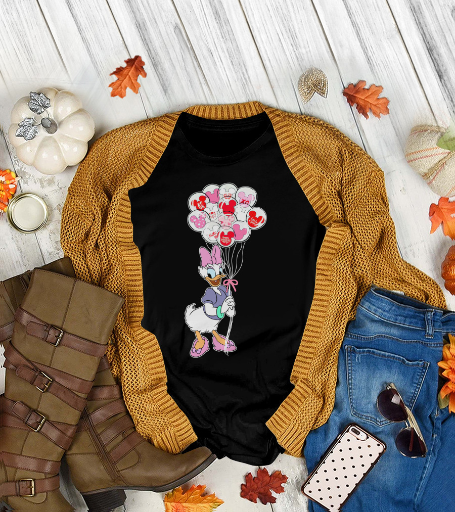 Daisy Duck Balloons Xo Love Minnie Mouse Icons T-Shirt