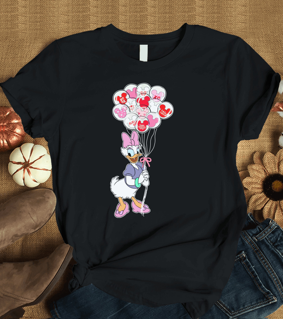 Daisy Duck Balloons Xo Love Minnie Mouse Icons T-Shirt