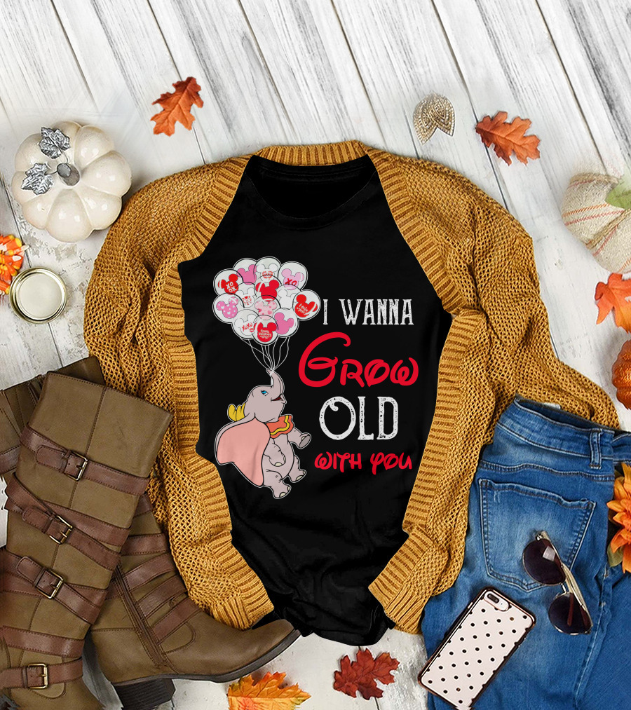Dumbo I Wanna Grow Old With You Balloons T-Shirt