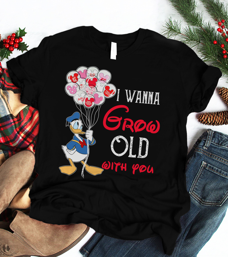 Donald Duck I Wanna Grow Old With You Balloons T-Shirt