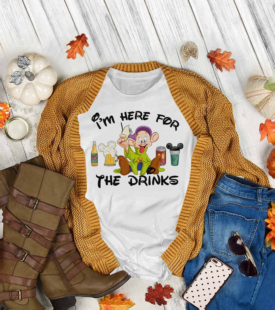 I'm Here For The Drinks Dopey T-Shirt