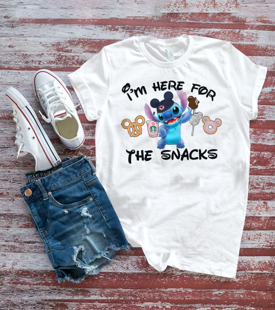 I'm Here For The Snacks Stitch Disney Treats T-Shirt