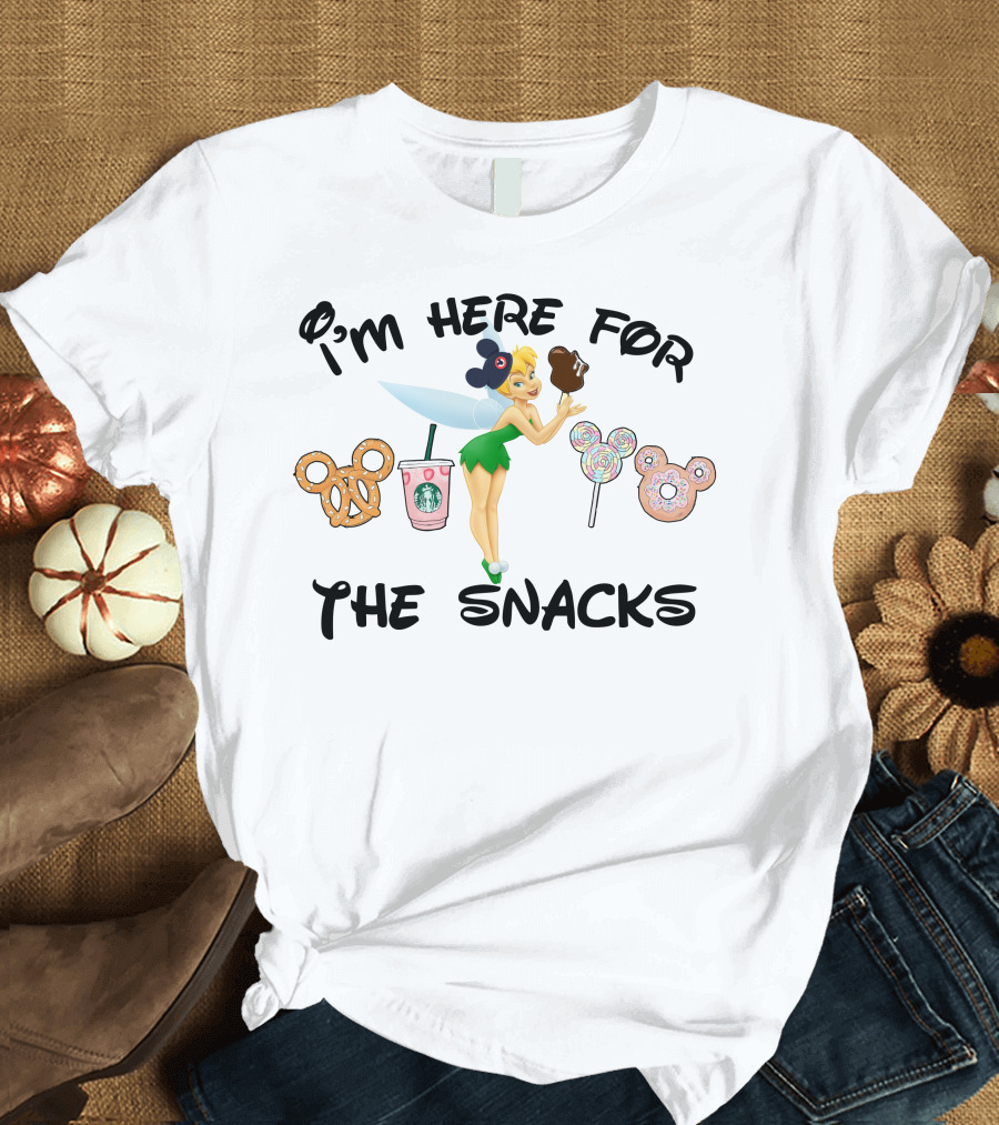 I'm Here For The Snacks Pretzel Starbucks Lollipop Donut T-Shirt