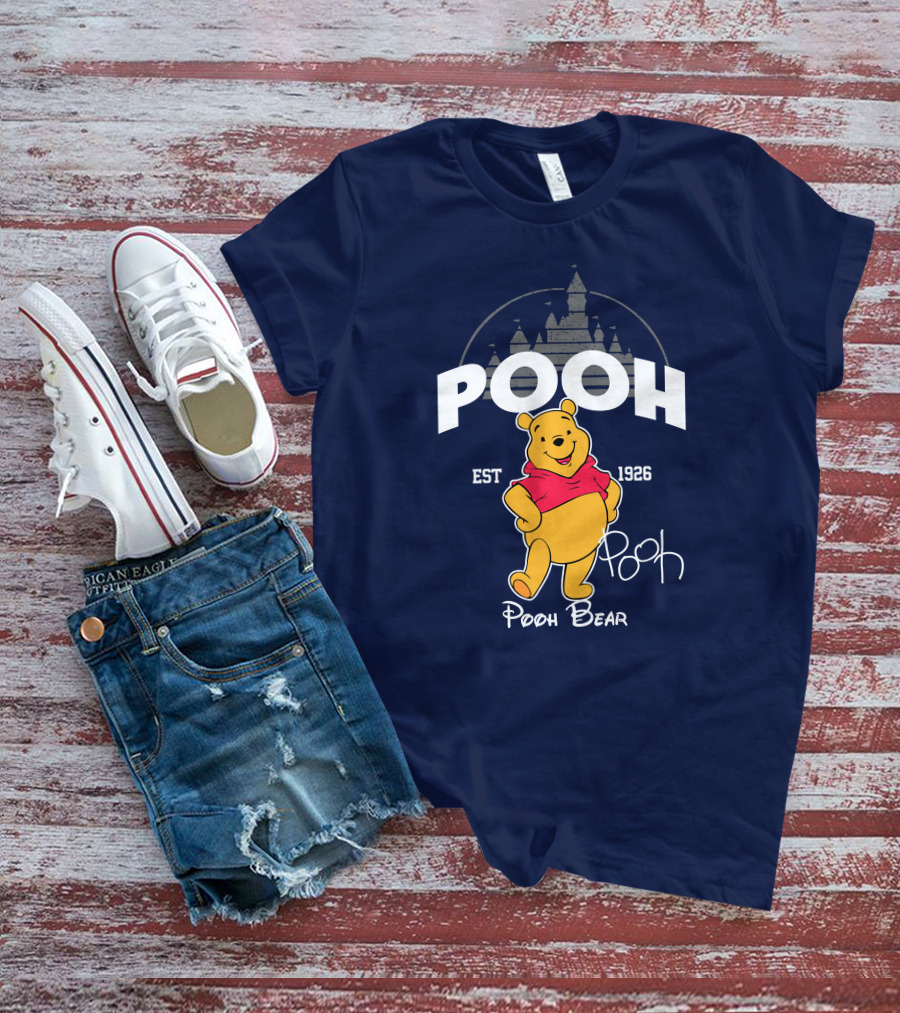 Pooh Bear Est 1926 Castle Backdrop T-Shirt