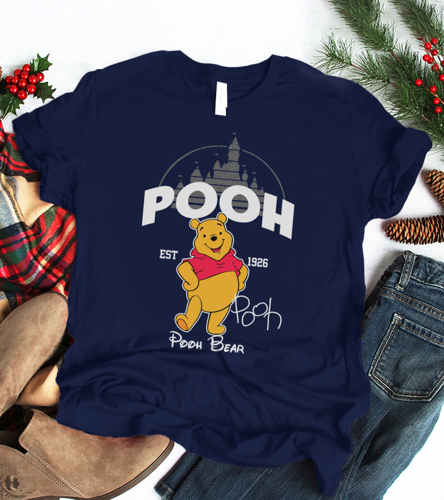 Pooh Bear Est 1926 Castle Backdrop T-Shirt