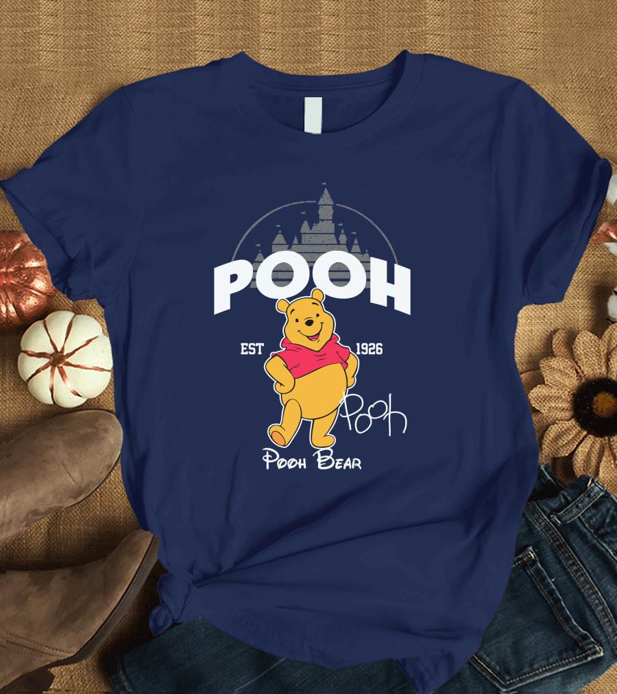 Pooh Bear Est 1926 Castle Backdrop T-Shirt