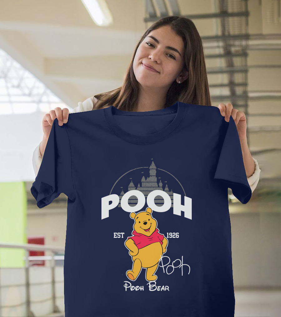 Pooh Bear Est 1926 Castle Backdrop T-Shirt