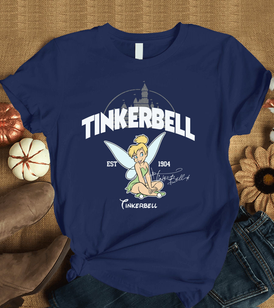 Tinkerbell Est 1904 Castle Background Disney Classic T-Shirt