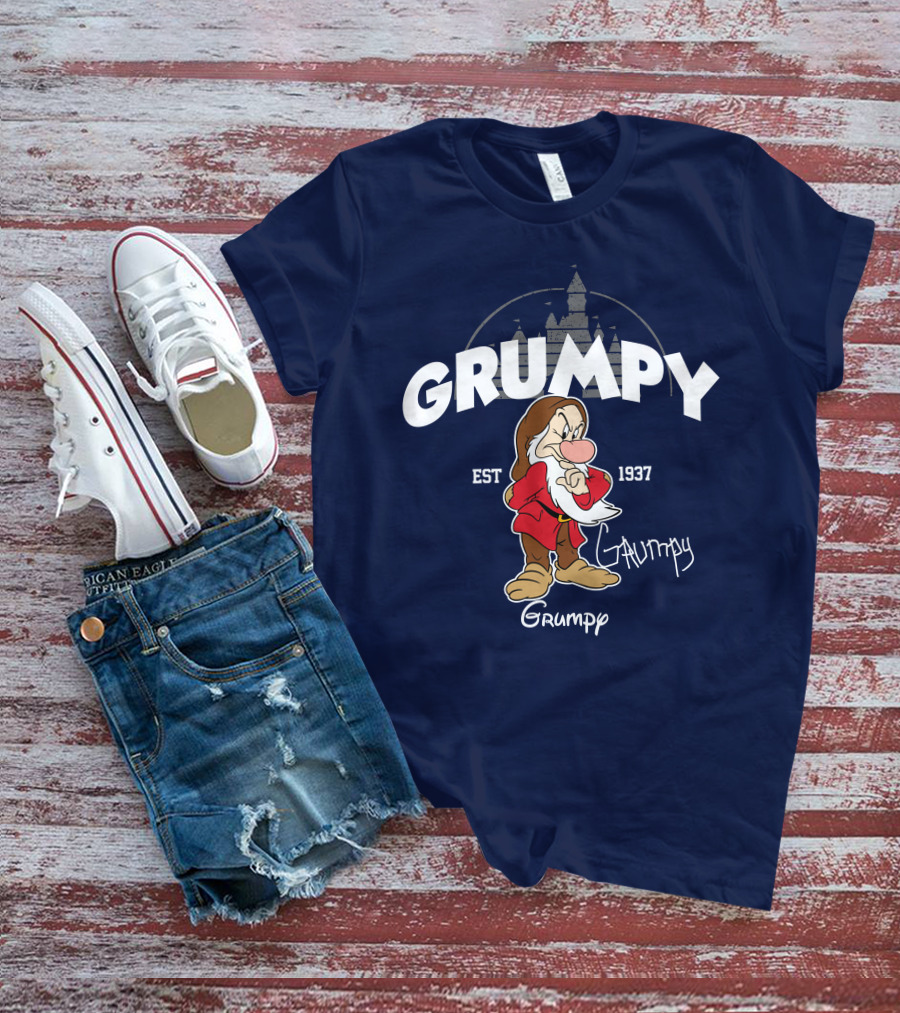 Grumpy Est 1937 Disney Castle Dwarf Snow White T-Shirt