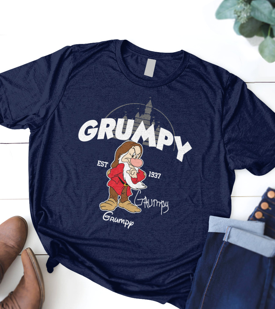 Grumpy Est 1937 Disney Castle Dwarf Snow White T-Shirt