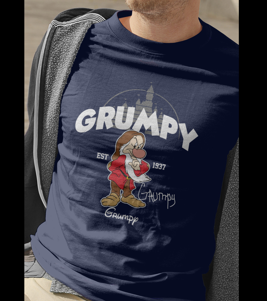 Grumpy Est 1937 Disney Castle Dwarf Snow White T-Shirt