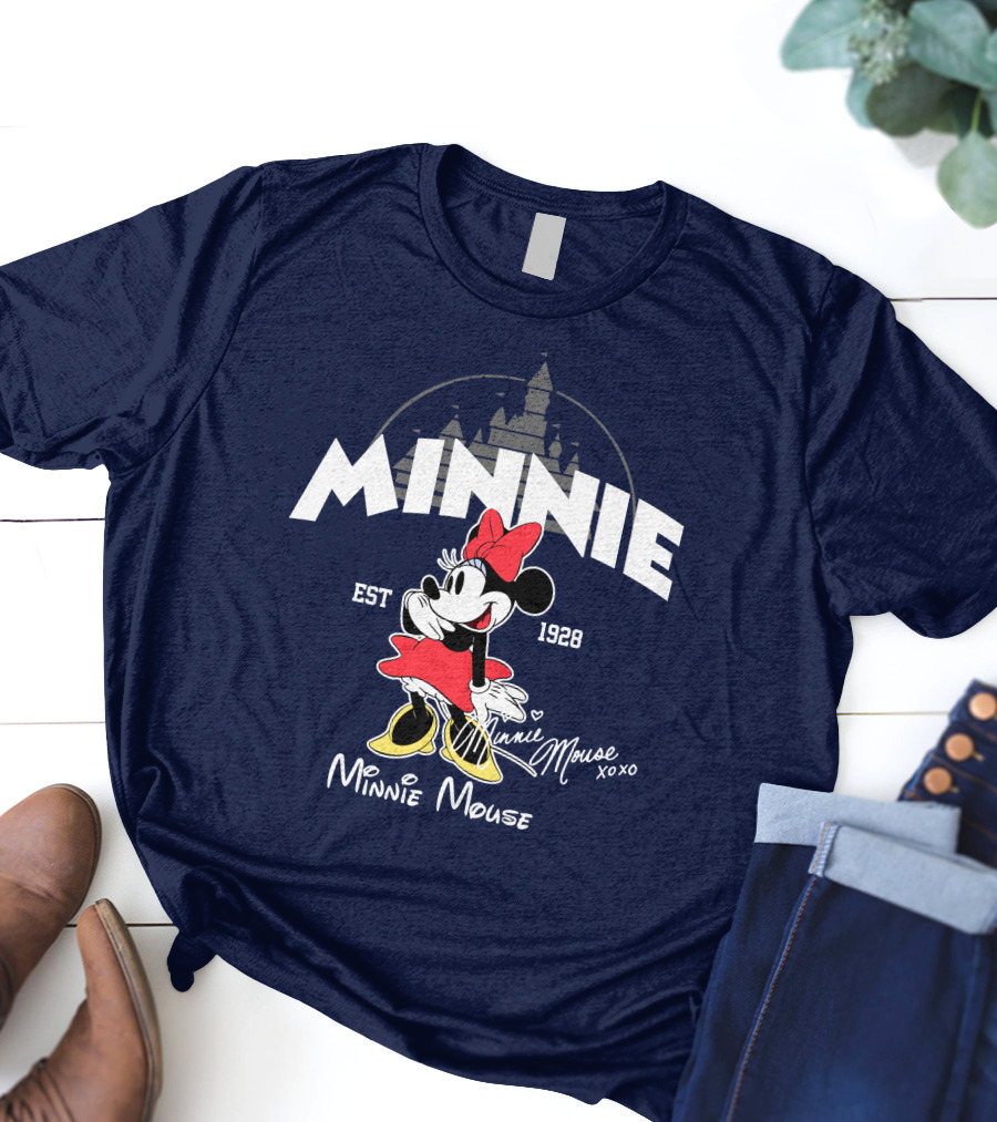 Minnie Mouse Est 1928 Mickey Disney Castle T-Shirt