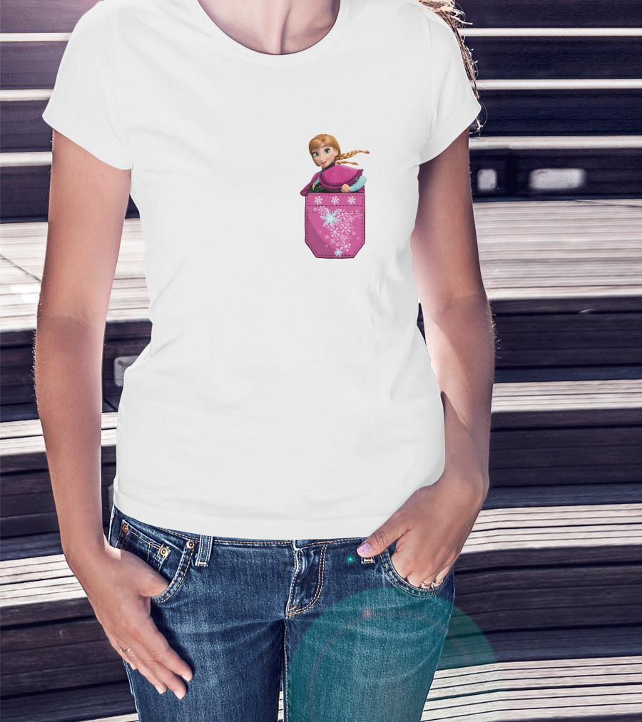 Anna Frozen Snowflake Pocket T-Shirt