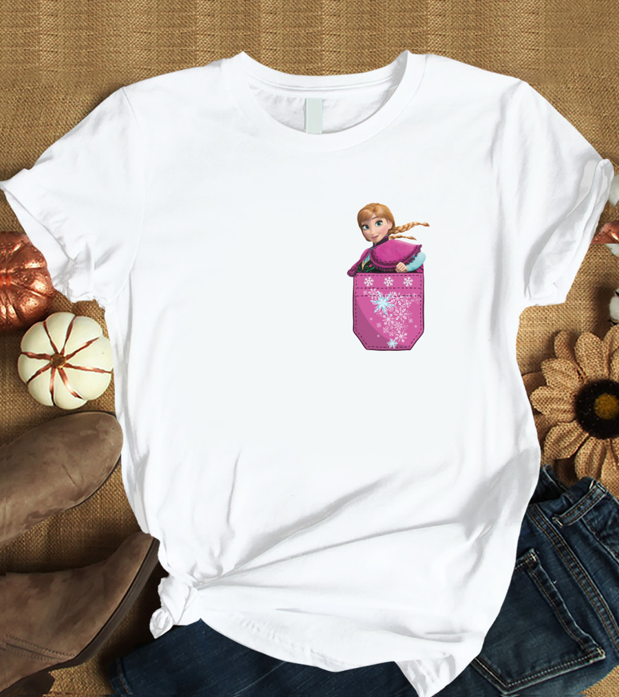 Anna Frozen Snowflake Pocket T-Shirt