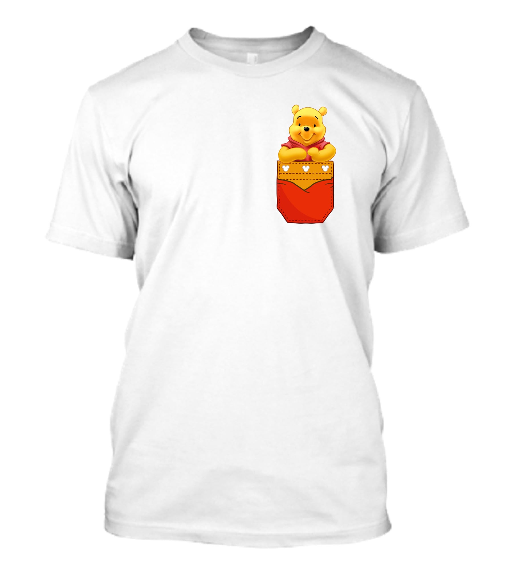 Winnie The Pooh In Red Pocket T-Shirt