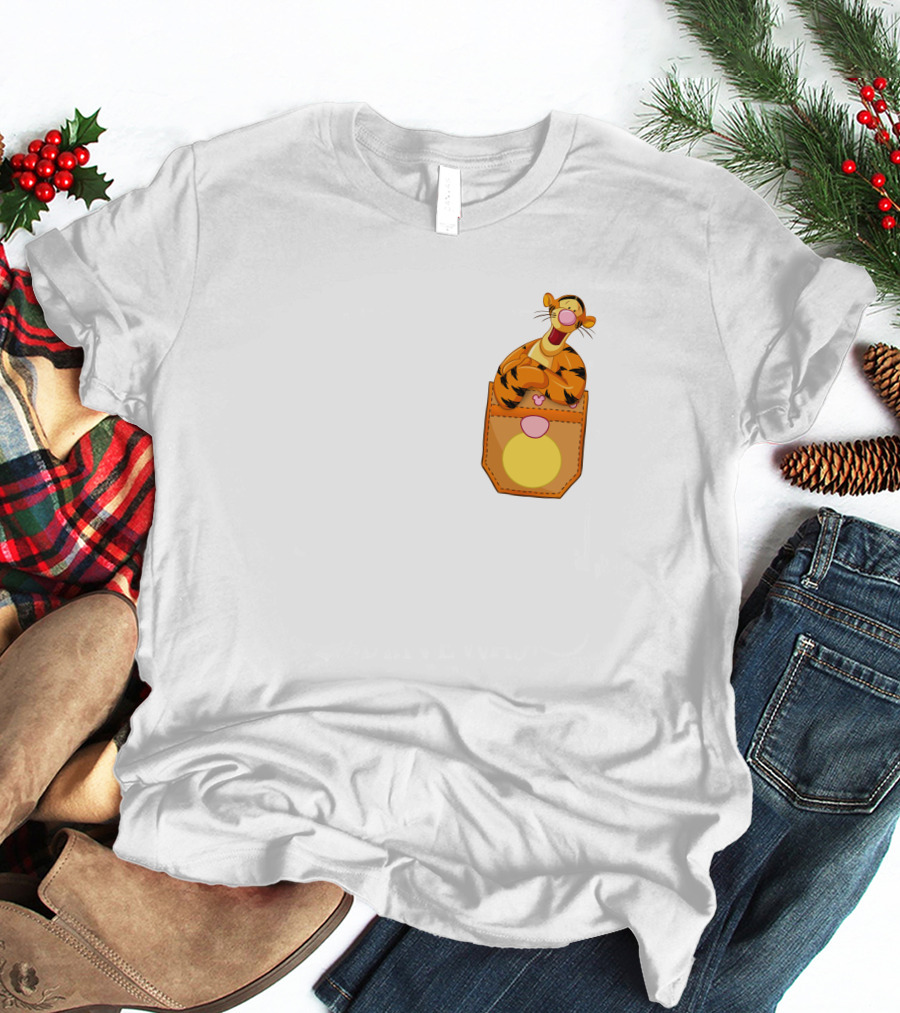 Tigger In Pocket Disney Winnie The Pooh Character T-Shirt