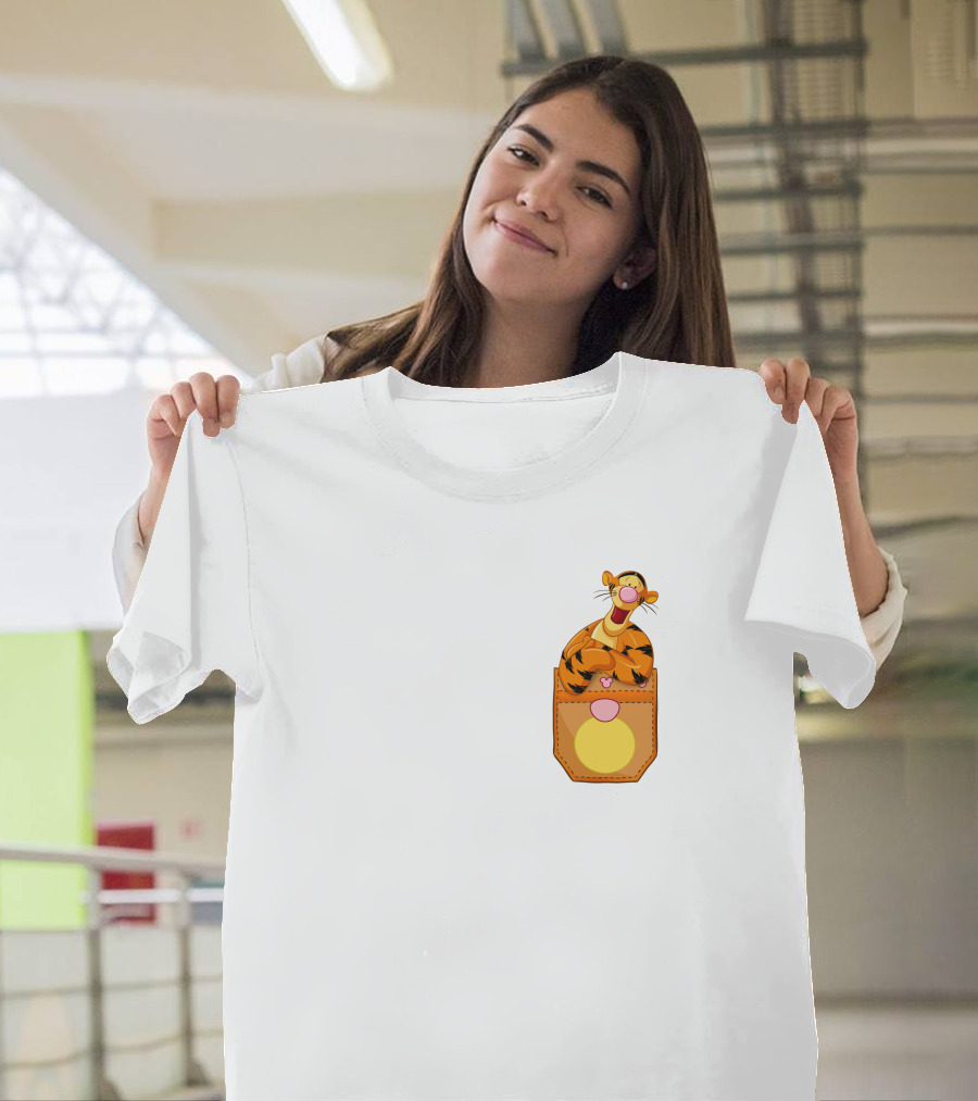 Tigger In Pocket Disney Winnie The Pooh Character T-Shirt