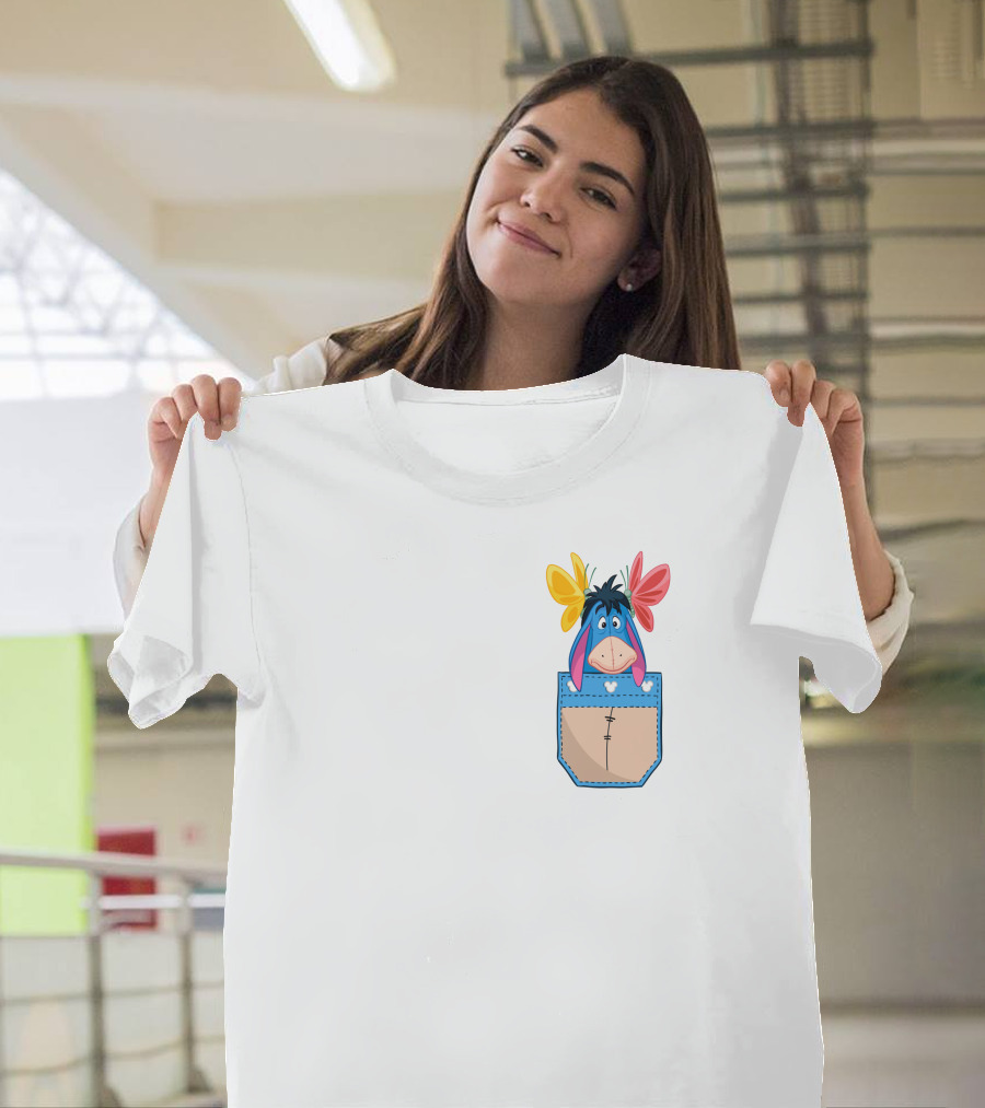 Eeyore In Floral Pocket Patchadorable T-Shirt