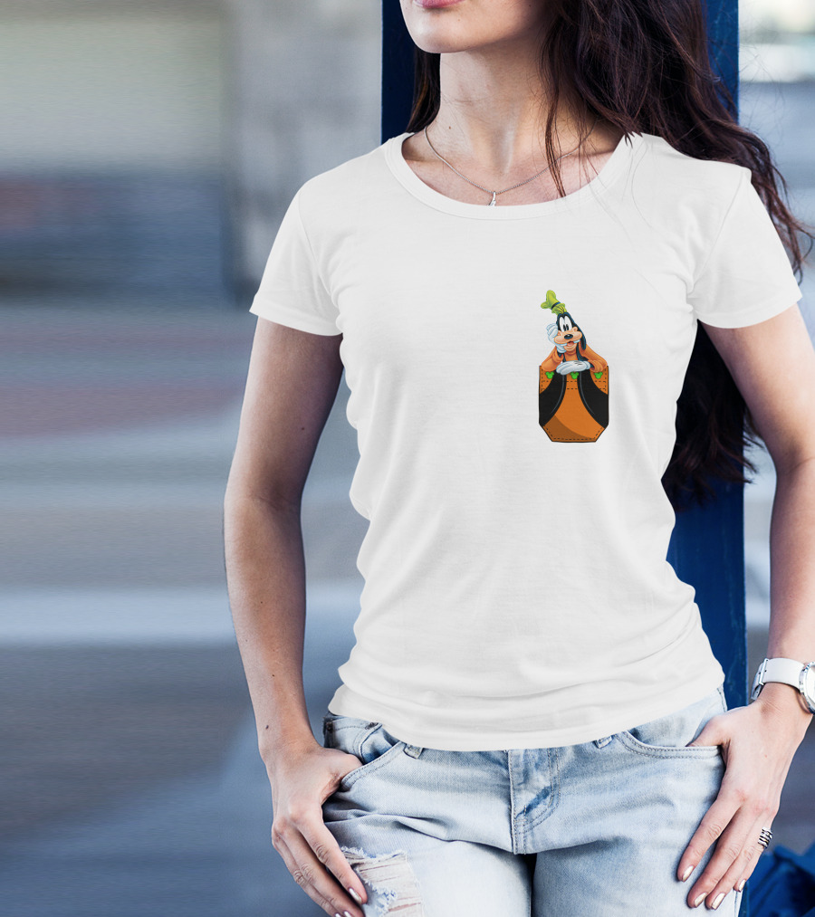 Goofy Disney Character In Pocket Style T-Shirt