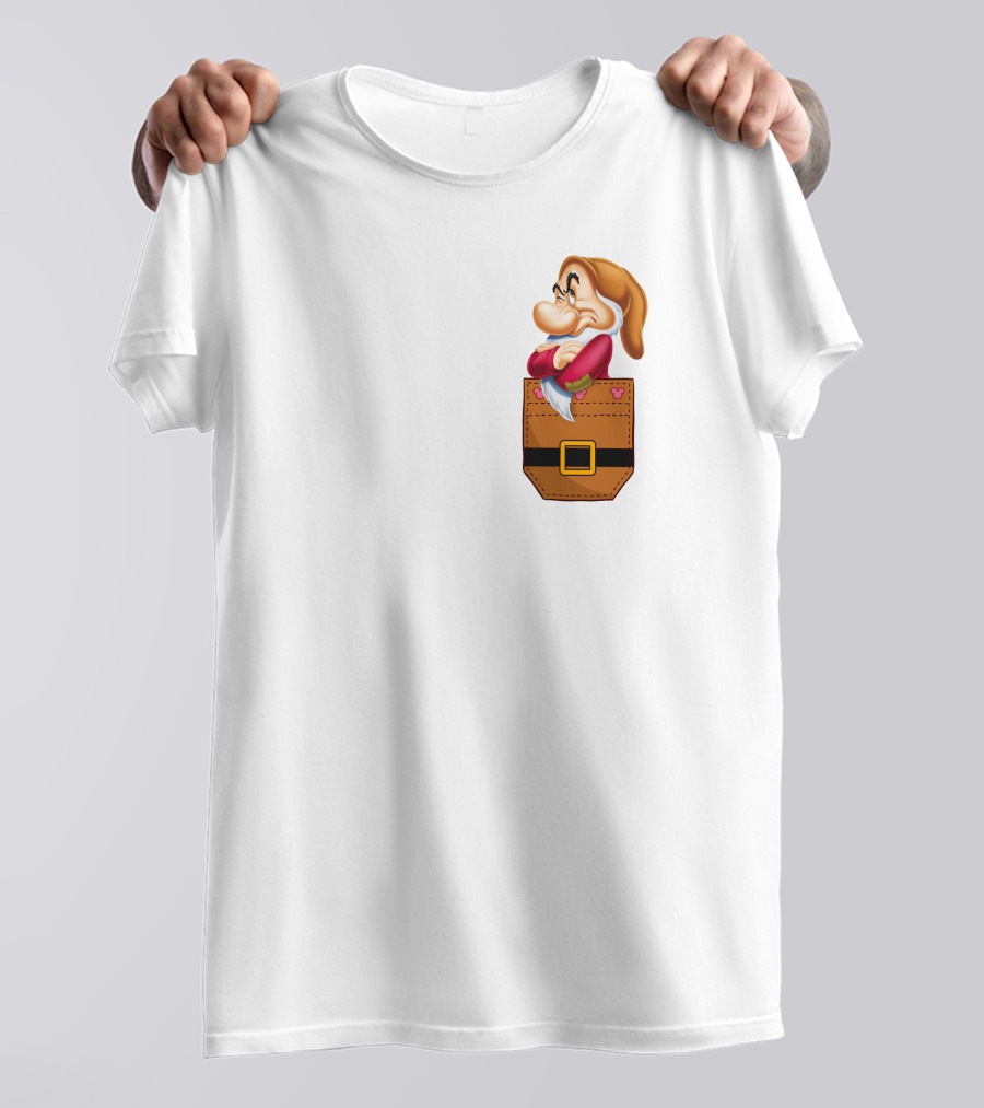 Grumpy Dwarf In Pocket Disney Character T-Shirt