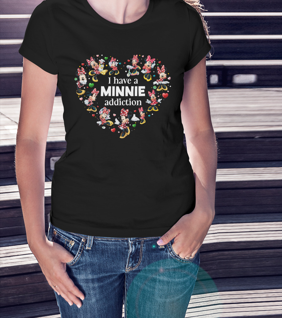 I Have A Minnie Addiction Heart T-Shirt