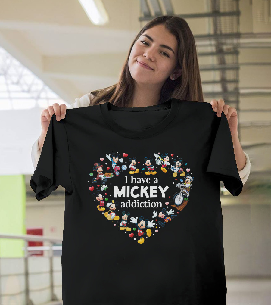 I Have A Mickey Addiction - Heart-Shaped Mickey Characters Collection T-Shirt
