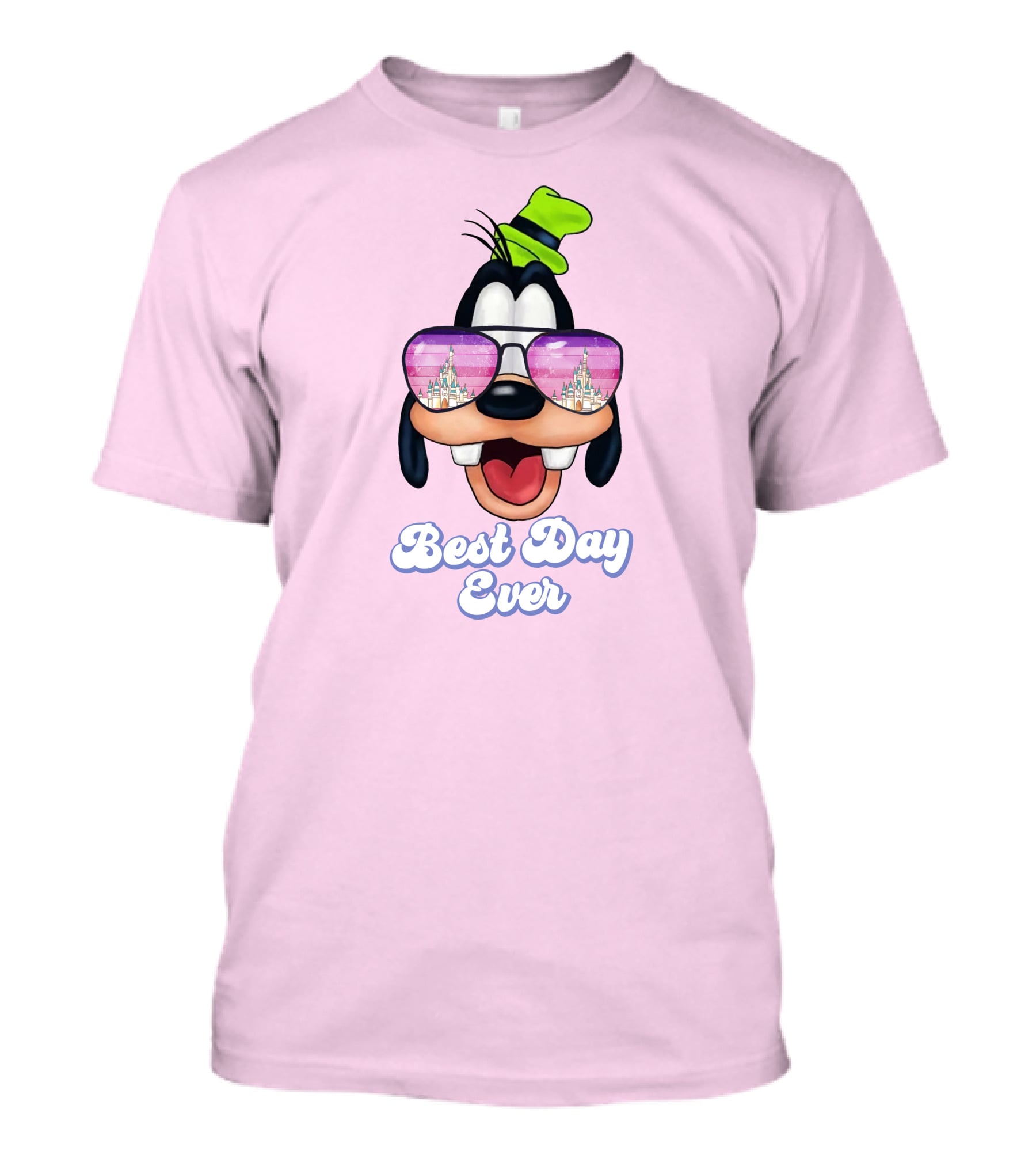 Goofy Best Day Ever Sunglasses Castle Reflection T-Shirt