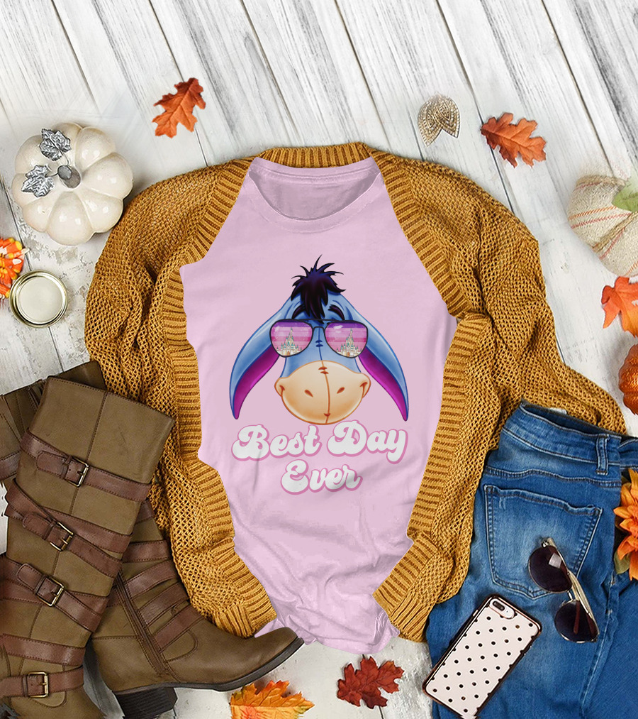 Best Day Ever Eeyore With Castle Sunglasses T-Shirt