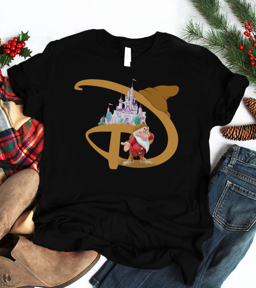 Grumpy With Castle And Character In Fantasy Setting T-Shirt