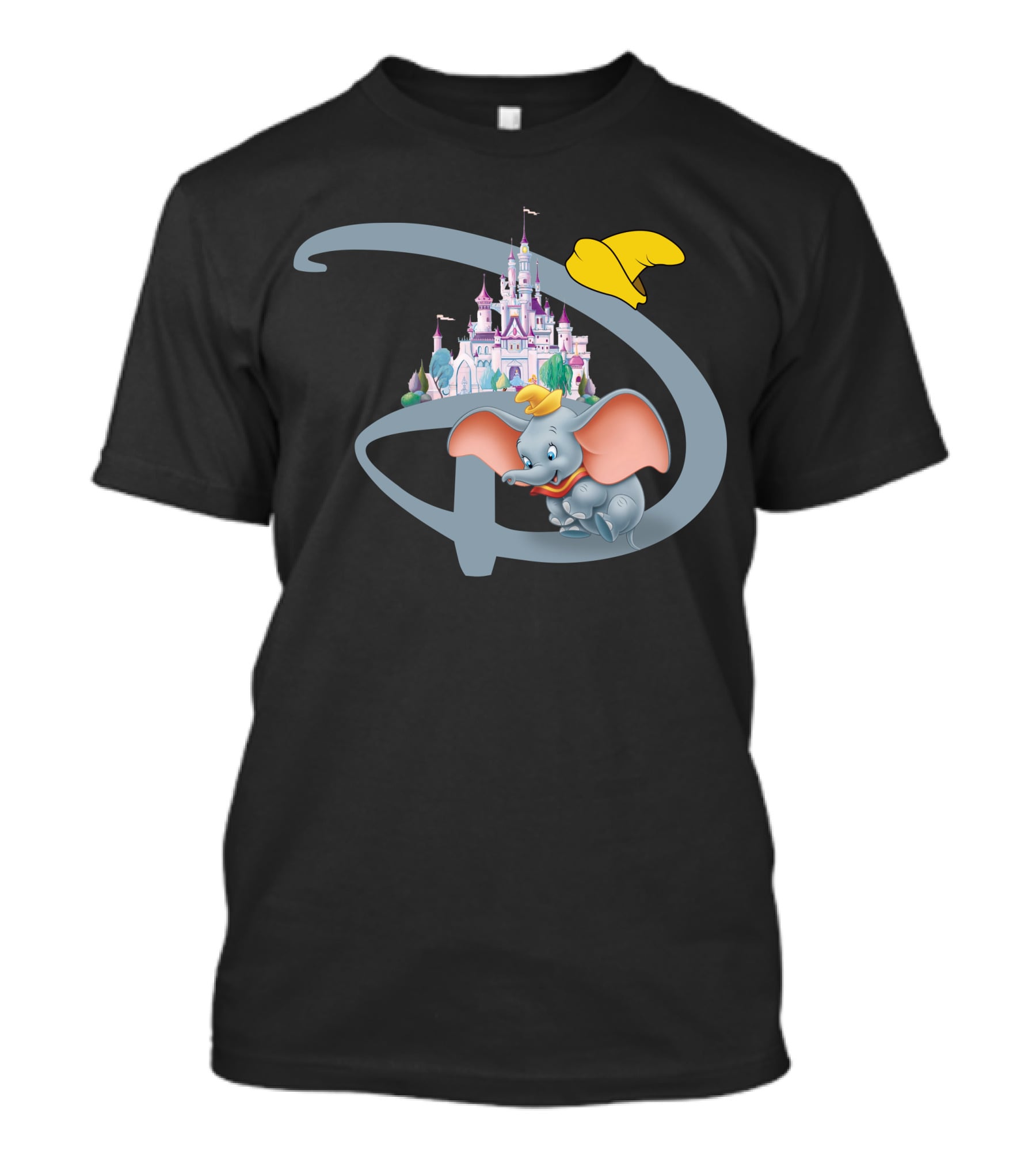 Disney Dumbo Castle With Iconic Hat And Letter D T-Shirt
