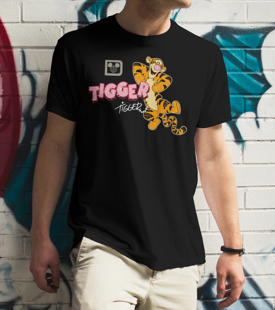 Tigger Disney Character Logo With Illustration And T-Shirt