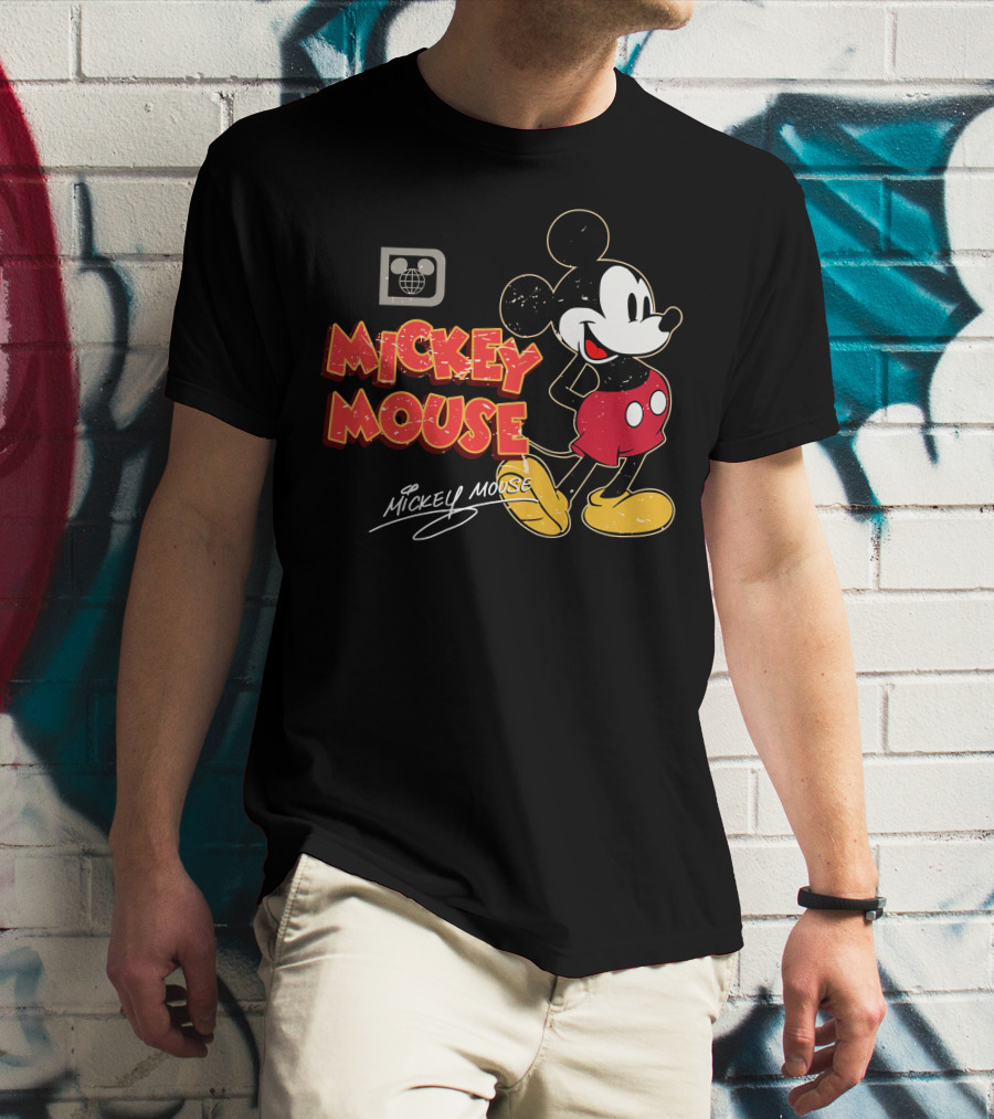 Mickey Mouse Iconic Character Vintage Style Retro Red Shorts T-Shirt