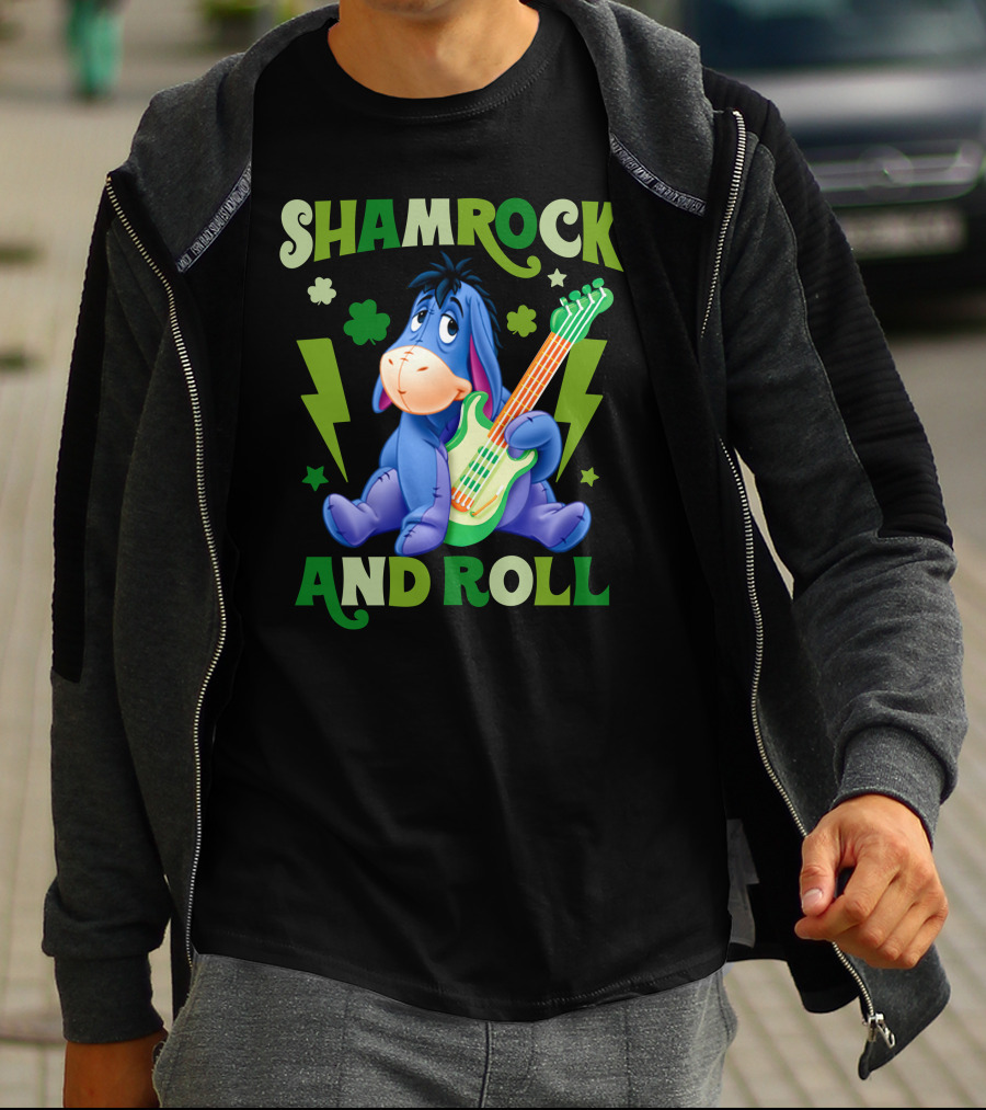 Eeyore Shamrock And Roll T-Shirt