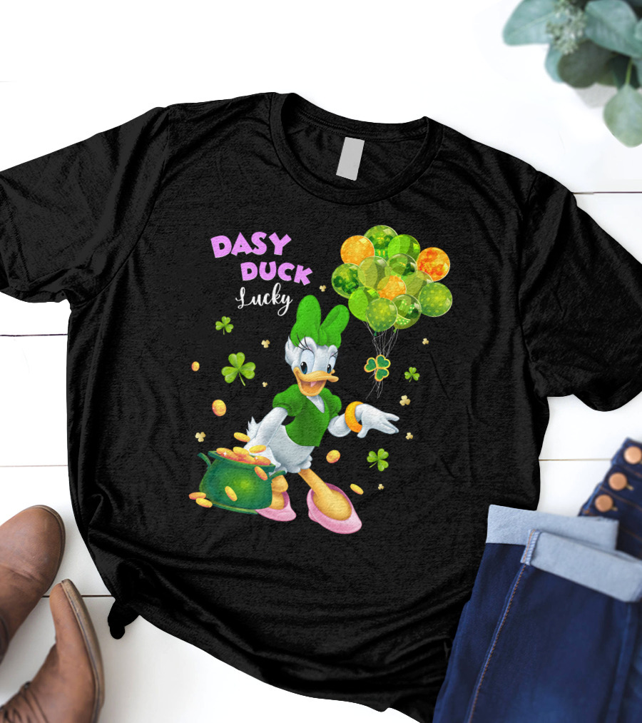 Daisy Duck Lucky St. Patrick's Day Balloons And Shamrocks T-Shirt