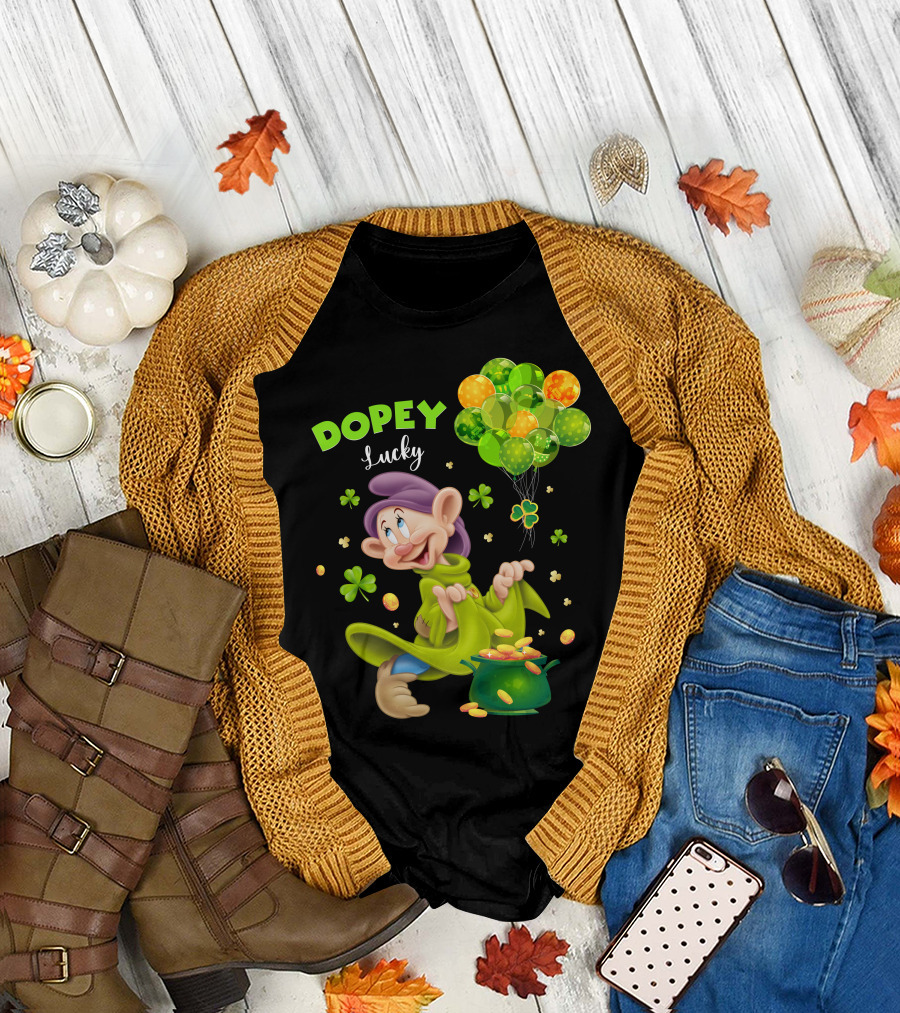 Dopey Lucky Balloons And Coins With Shamrock T-Shirt