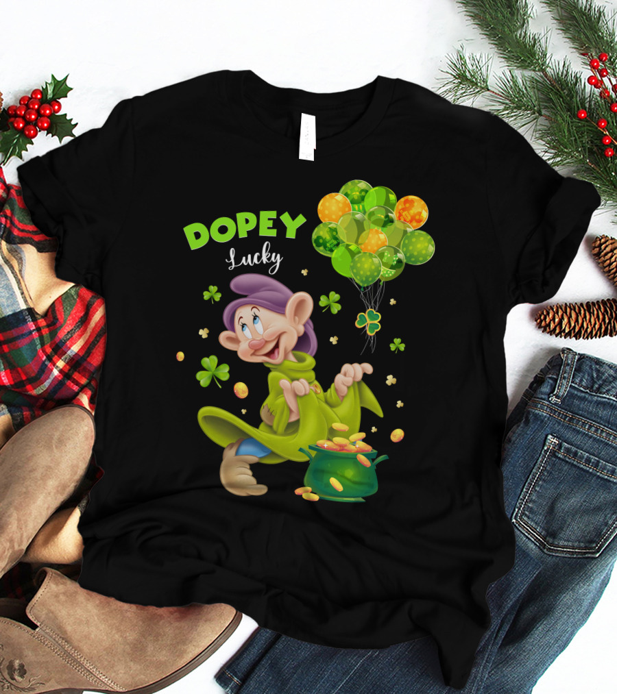 Dopey Lucky Balloons And Coins With Shamrock T-Shirt
