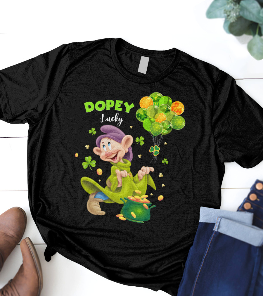 Dopey Lucky Balloons And Coins With Shamrock T-Shirt