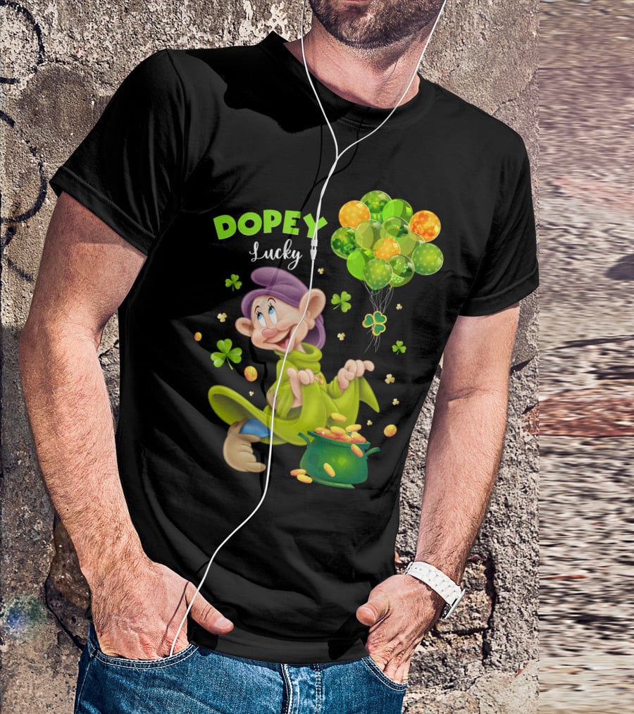 Dopey Lucky Balloons And Coins With Shamrock T-Shirt