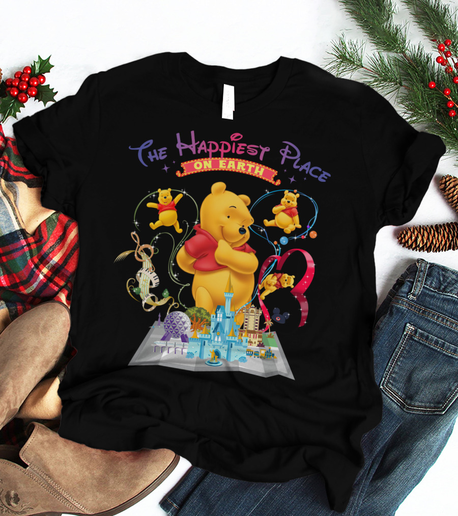 The Happiest Place On Earth Winnie The Pooh Disney Theme Park Adventure T-Shirt
