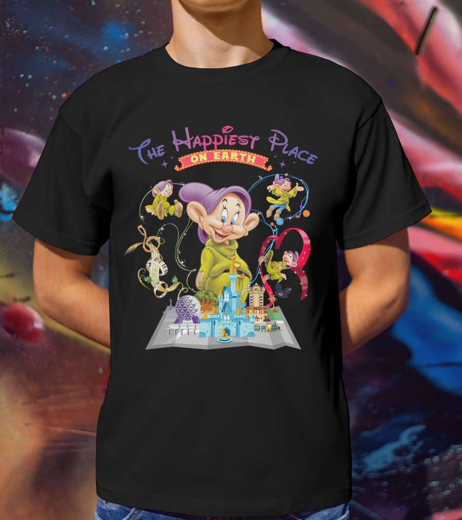 The Happiest Place On Earth Dopey Disney World Magic Kingdom Adventure T-Shirt