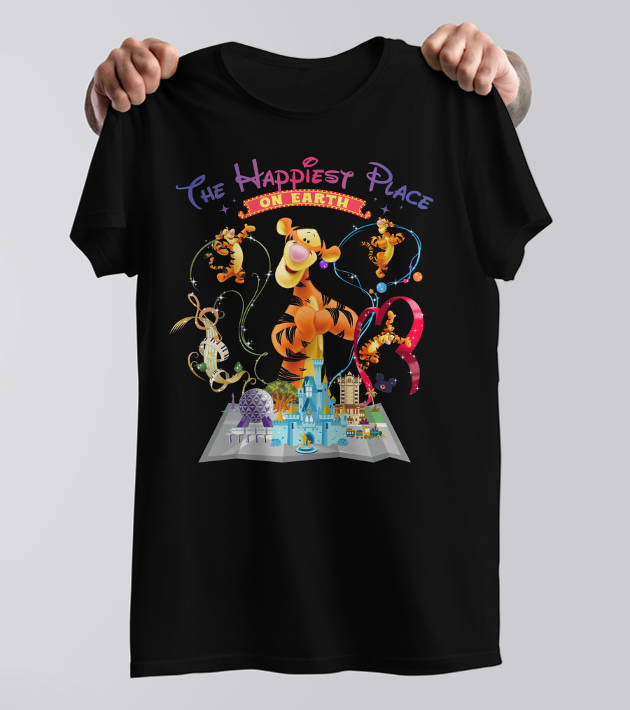 The Happiest Place On Earth Tigger Disney Theme Park Magic T-Shirt