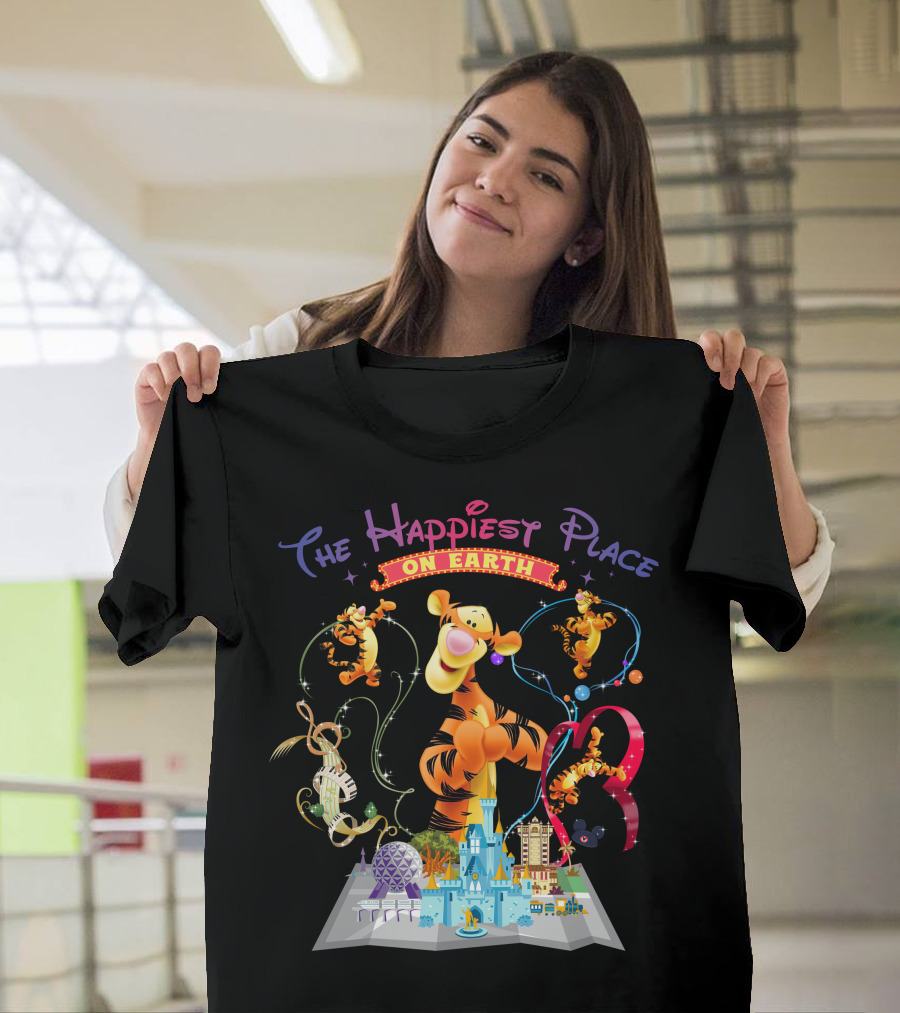 The Happiest Place On Earth Tigger Disney Theme Park Magic T-Shirt